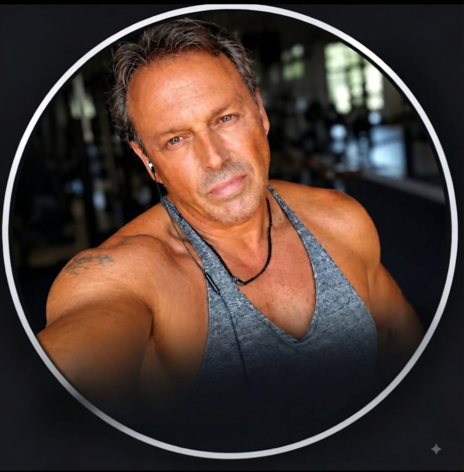 Atleta che respira profondamente dopo l'allenamento in palestra